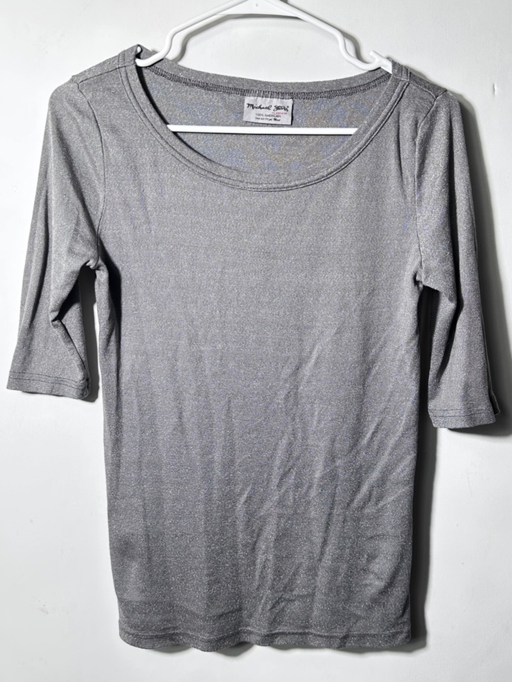 Michael Stars Silver Scoop Neck Short Sleeve Top